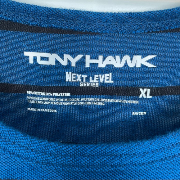 Tony Hawk Next Level Series Blue Black Stripe Tank Top XL Skateboard Summer - Picture 5 of 6